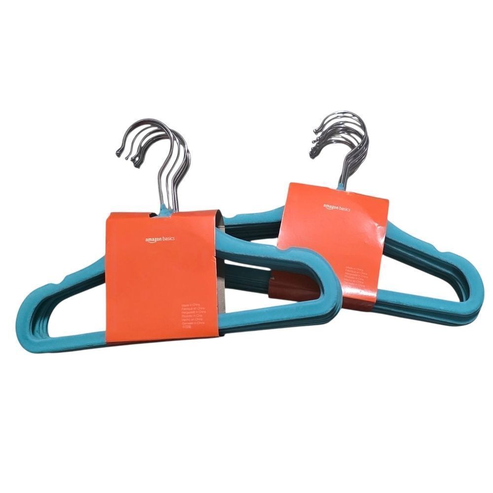 Childrens Teal Felt Hangers with Silver Hooks